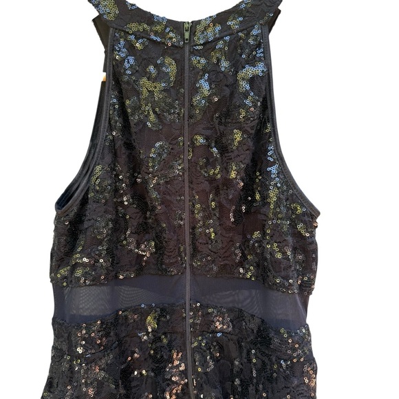 Honey & Rosie Womens Black Sequin High Neck Dress Size M retro vibes Whimsigoth - Picture 10 of 15